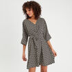 Robe évasée manches 3/4 blanc femme