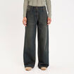 Jean wide leg taille standard bleu gris femme