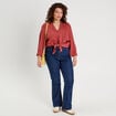 Chemise manches 3/4 contenant du lin vieux rose femme