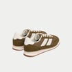 Basket aspect daim vert kaki femme