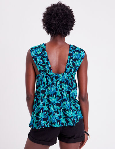 Blouse bretelles larges noir femme
