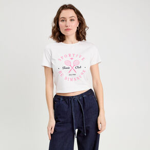 t shirt cropped blanc femme T-shirt cropped blanc femme