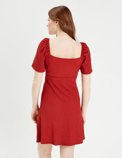 Robe droite avec noeud vieux rose femme
