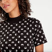 Robe pull manches courtes noir femme