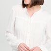 Blouse manches longues satin ecru femme