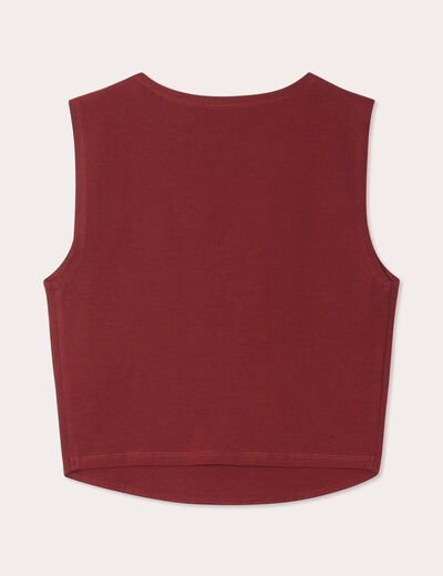 Débardeur cropped marron cognac femme