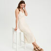 Robe longue évasée ajourée ecru femme