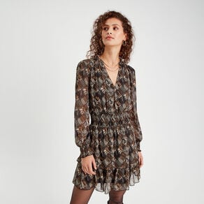 robe evasee volantee noir femme Robe évasée volantée noir femme