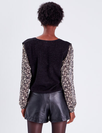 T-shirt manches longues noir femme