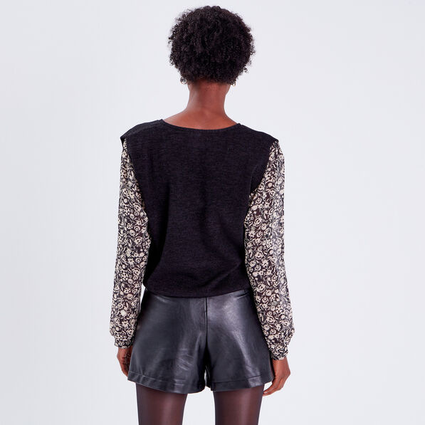 T-shirt manches longues noir femme