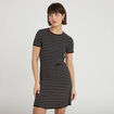 Robe droite manches courtes blanc femme