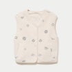Gilet sans manches effet polaire col v ecru femme