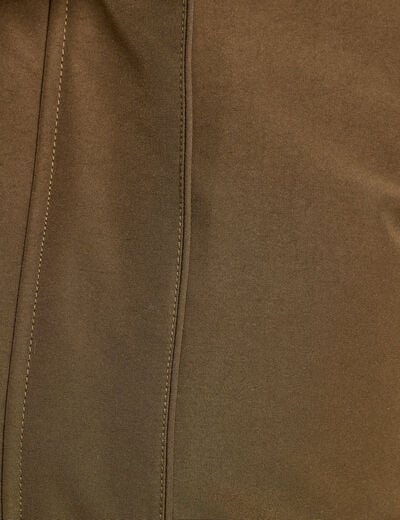 Parka &agrave; capuche fausse fourrure vert kaki femme