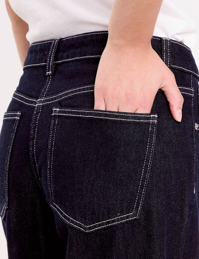 Jean wide leg taille standard denim brut femme
