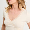 T -shirt manches courtes ecru femme