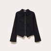 Chemise courte bas resserr&eacute; noir femme