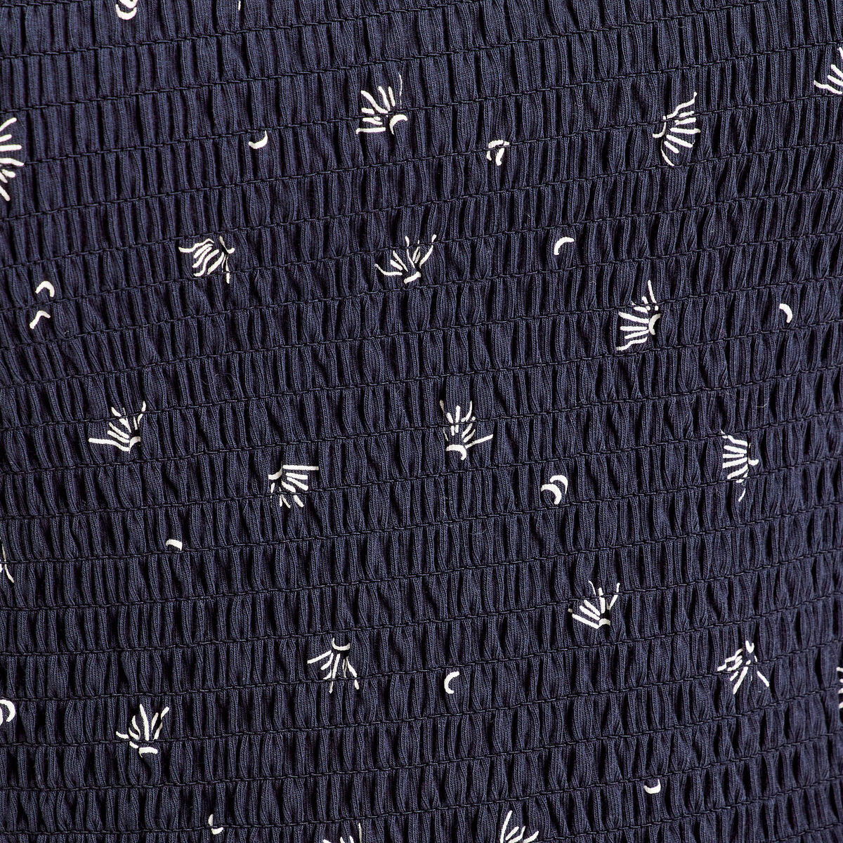 Débardeur smocké bleu marine femme
