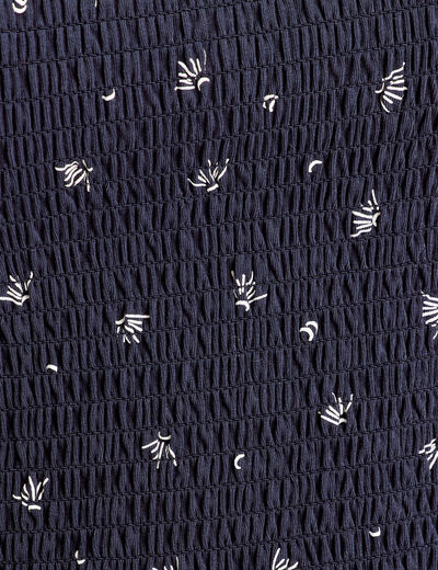 Débardeur smocké bleu marine femme