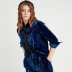 Chemise en velours bleu foncé femme