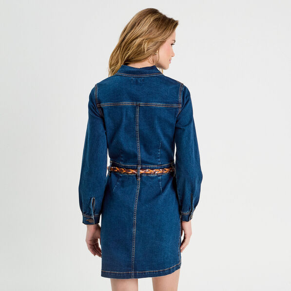robe droite en jean ceinturee denim brut femme Robe droite en jean ceinturée denim brut femme