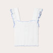Débardeur smocké blanc femme