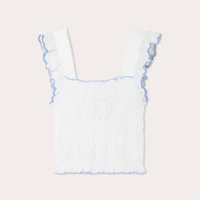 debardeur smocke blanc femme Débardeur smocké blanc femme