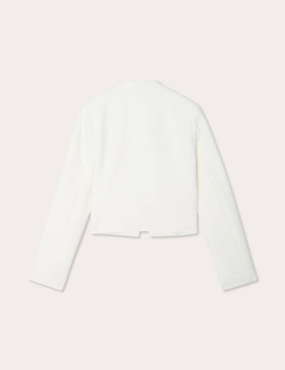 Veste col mao ecru femme
