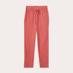 Pantalon droit fluide contenant du lin vieux rose femme