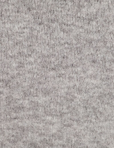 Jupe tricot midi droite gris clair femme