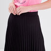 Jupe midi évasée plissée noir femme