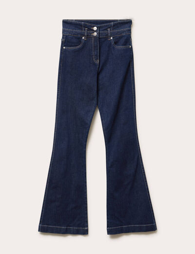 Jeans bootcut taille haute denim brut femme