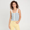 Débardeur effet crochet blanc femme
