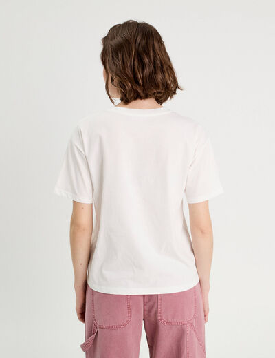 T-shirt manches courtes ecru femme