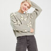 Pull manches longues vert pastel femme