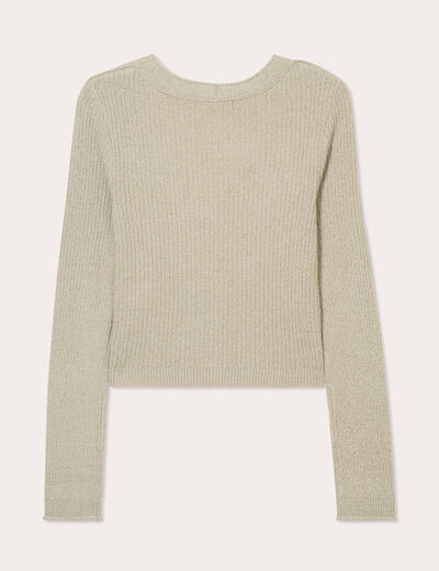 Gilet noeuds devant vert kaki femme