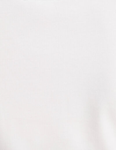 T-shirt col rond sans manches blanc femme