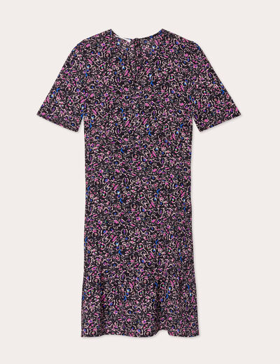 Robe ajustée détail col noir femme