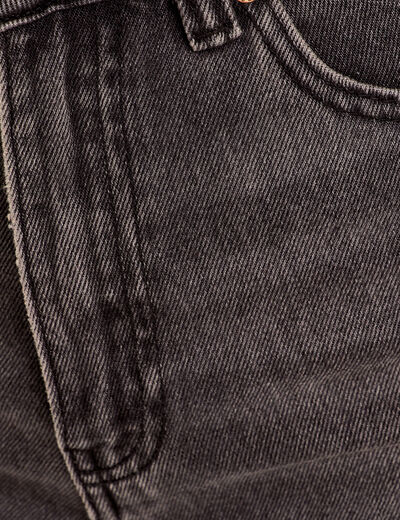 Jeans wide leg taille haute denim noir femme