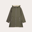 Parka réversible à capuche vert kaki femme