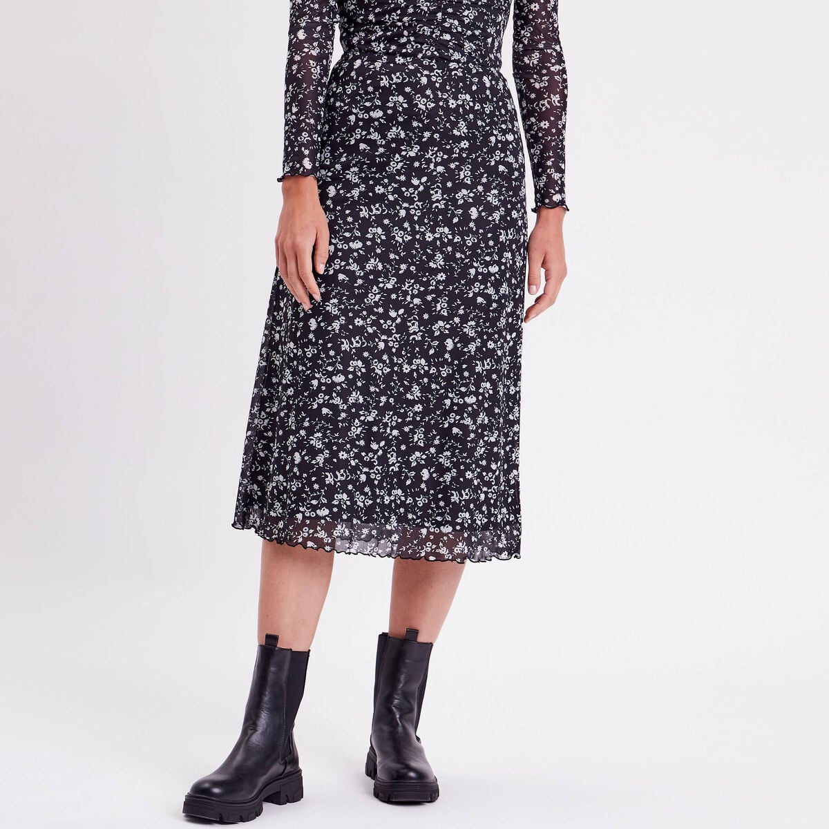 Jupe droite noir femme