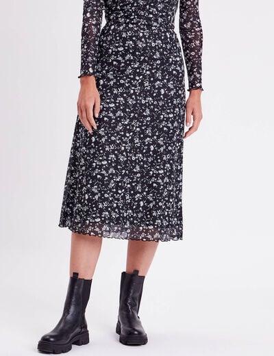 Jupe droite noir femme