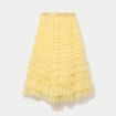Jupe longue &eacute;vas&eacute;e jaune pastel femme