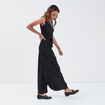 Combinaison pantalon plissée noir femme