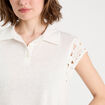 Polo manches courtes ecru femme