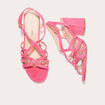 Sandales &agrave; talons d&eacute;croch&eacute;s rose femme