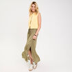 Gilet sans manches col v noeuds jaune clair femme