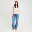Blouse manches volants ecru femme