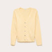 Gilet boutonn&eacute; avec col en V jaune pastel femme