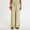 Pantalon large taille standard jaune femme