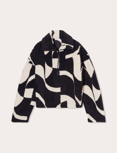 Sweat col camionneur blanc femme